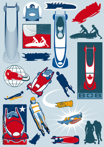 Leinwand Poster winter sleigh sports collection