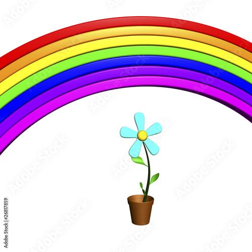 Flower and rainbow