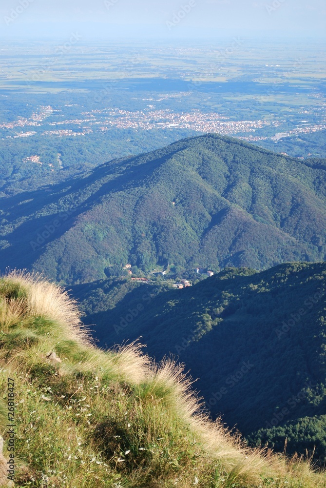 Panoramic view on Po valley from Bielmonte, Italy