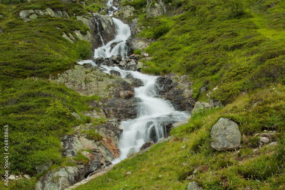 Waterfall in green nature