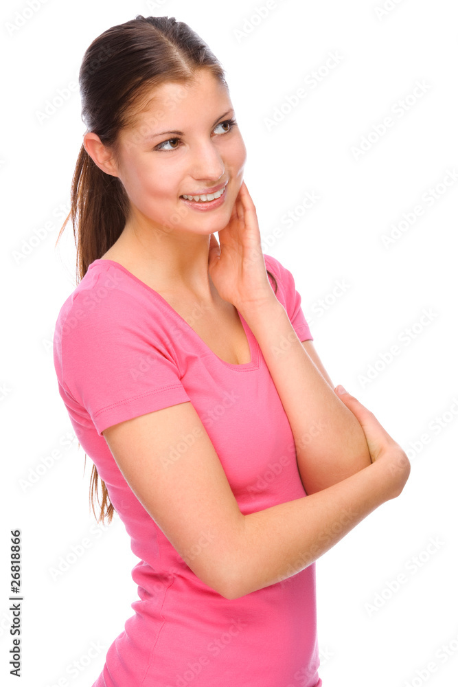 Full isolated portrait of a beautiful and happy woman Full isolated portrait of a beautiful and happy woman