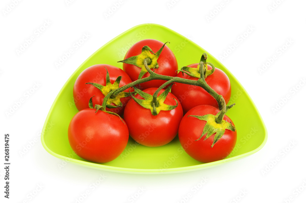 Red tomatoes isolated on the white background Red tomatoes isolated on the white background