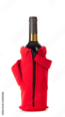 Funny wine bottle in jacket