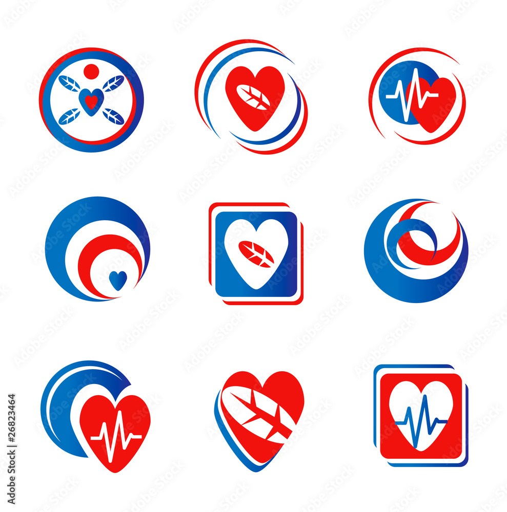 Set of heart symbols and signs for design. Jpeg version also ava Set of heart symbols and signs for design. Jpeg version also ava
