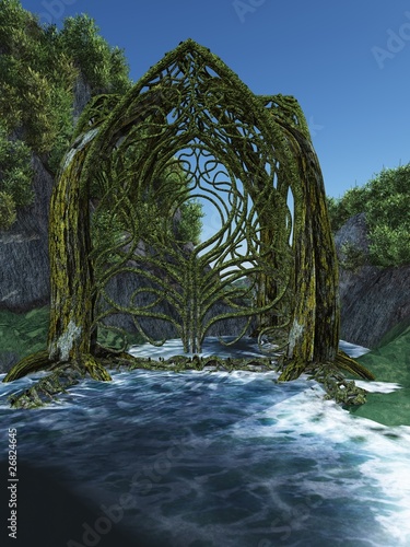 Der grüne Tempel im Fluß