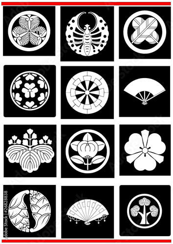 Japanese crest traditional emblem insignia selection