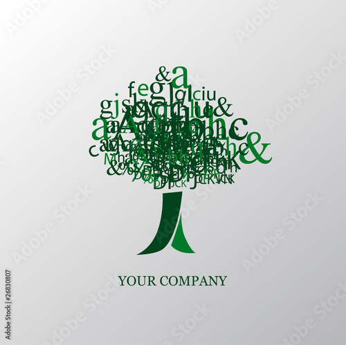 logo entreprise, arbre lettres