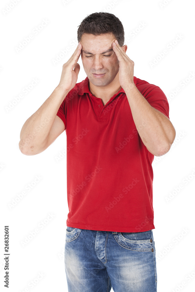 man with a headache man with a headache