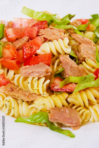 Pasta salad with tuna meat