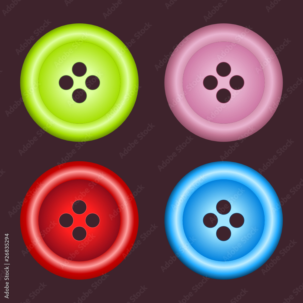 set of four sewing color buttons set of four sewing color buttons
