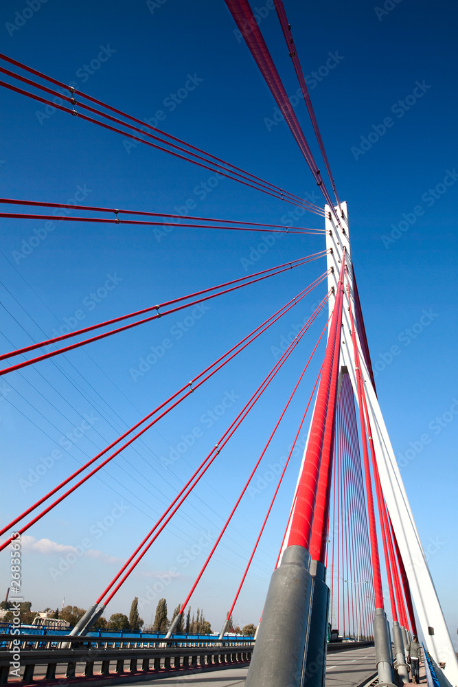 Fototapeta premium Suspension bridge in Gdansk, Poland.