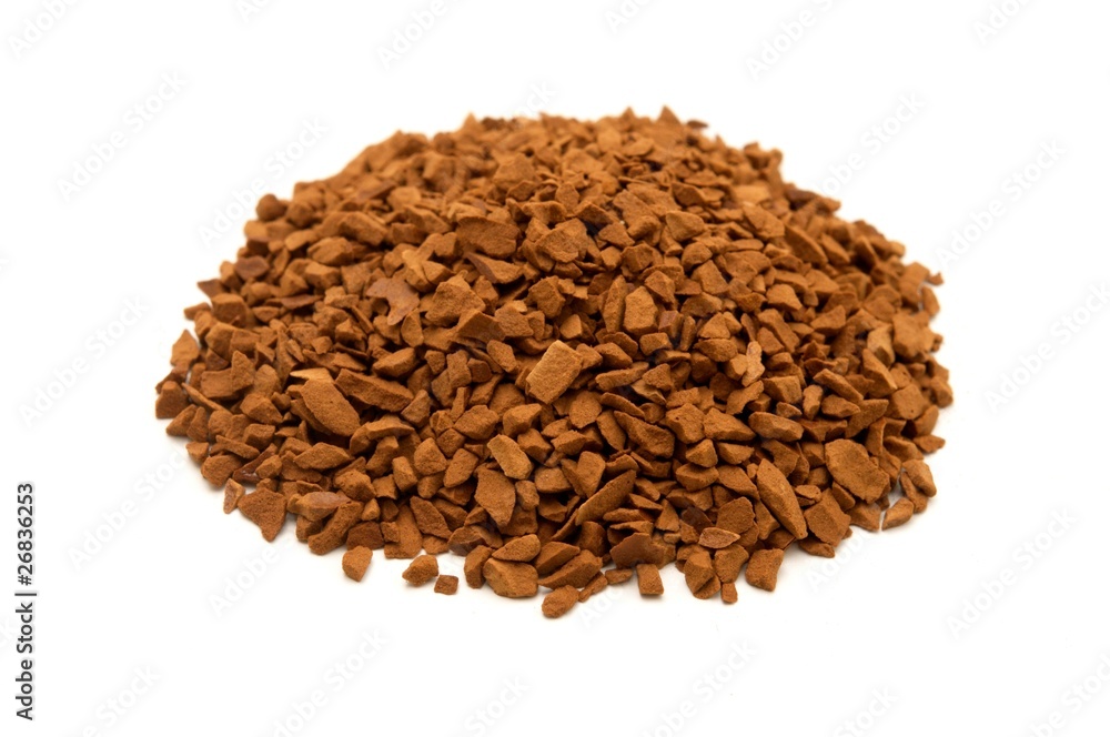 Instant coffee on a white background Instant coffee on a white background