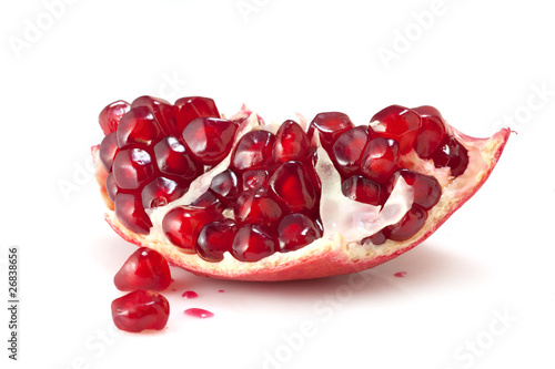 Juicy grain grenade on white background macro