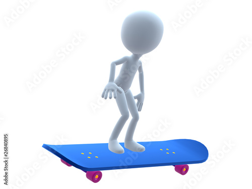 Canvastavla 3D Guy On A Skateboard