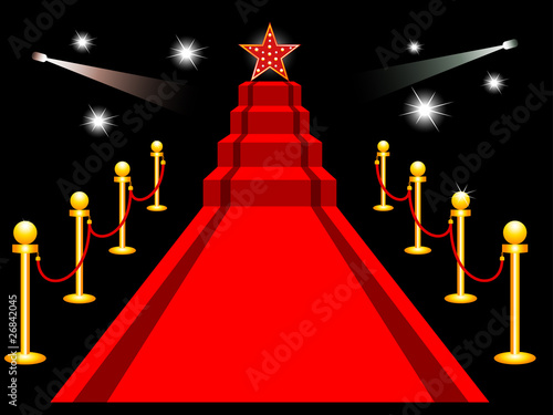 Red carpet on black background