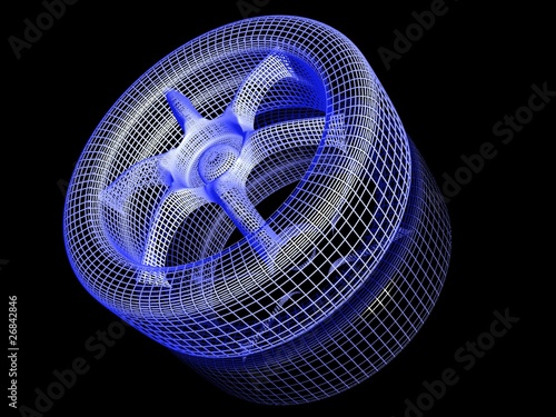 3D model of wheel with reflection