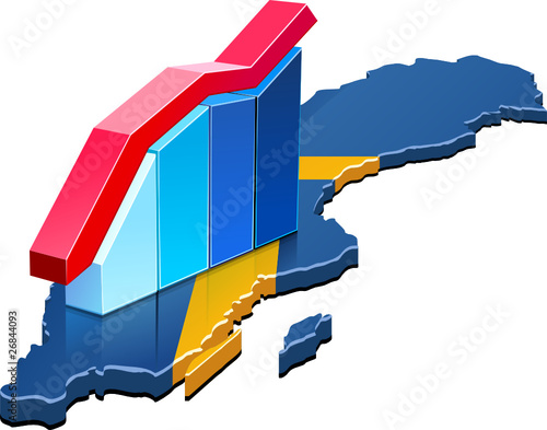 Statistiques de la Suède à la baisse (détouré)