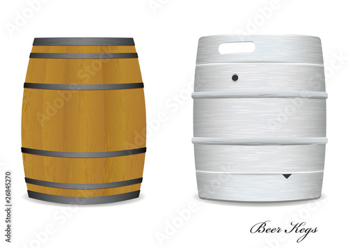 beer keg barrel pair