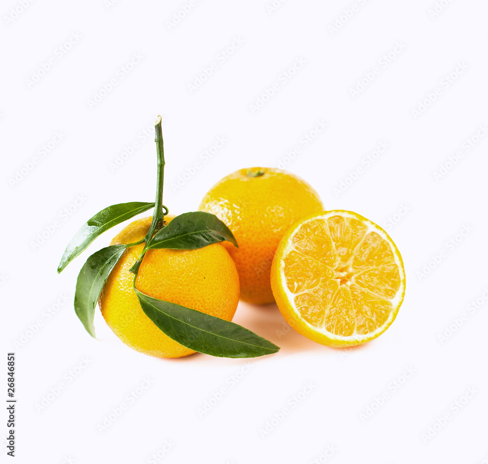 mandarine on white mandarine on white