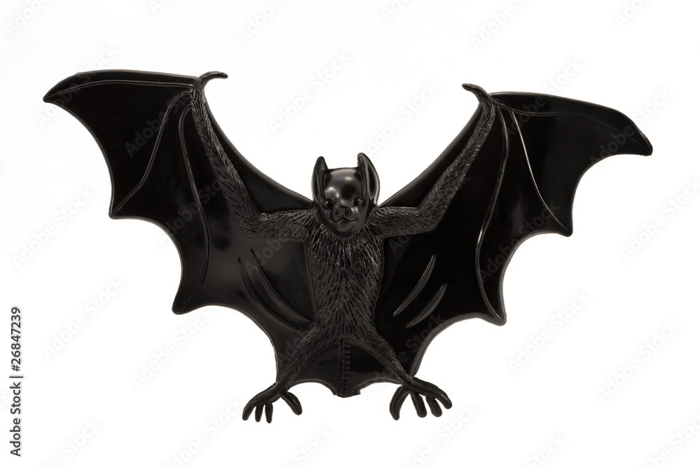 plastic toy bat over white plastic toy bat over white