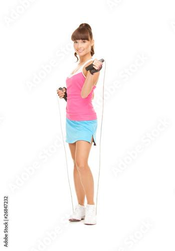 fitness instructor with jump rope