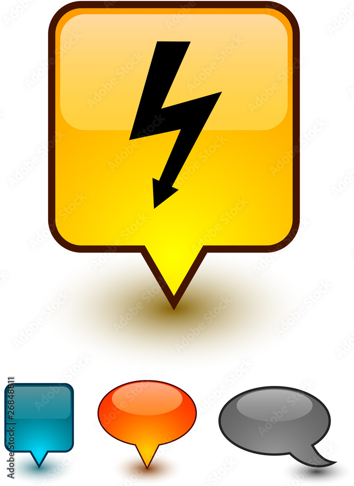 warning speech comic icons. warning speech comic icons.