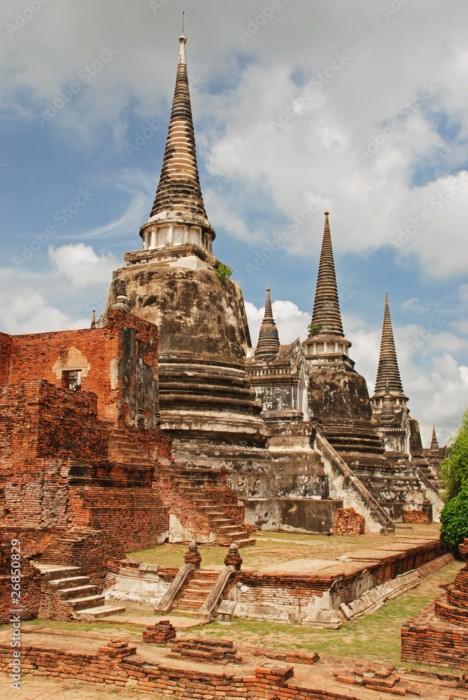 Ruined wat in Ayutthaya, Thailand