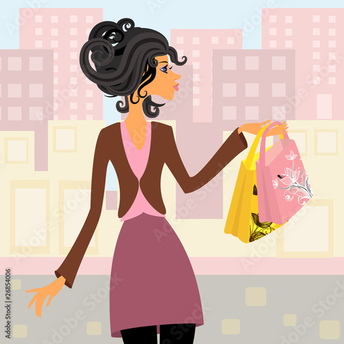 girl with shopping