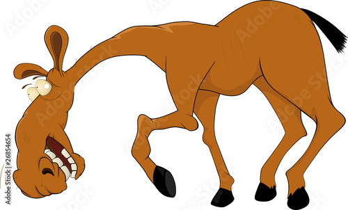 Happy horse, caricature
