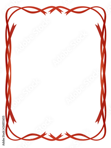 frame red ribbons pattern