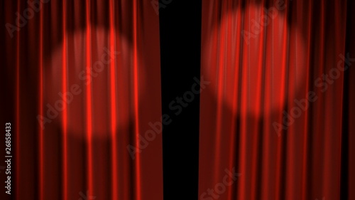 Red Curtains with spotlights open