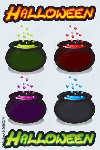 Halloween Cauldron in 4 colors