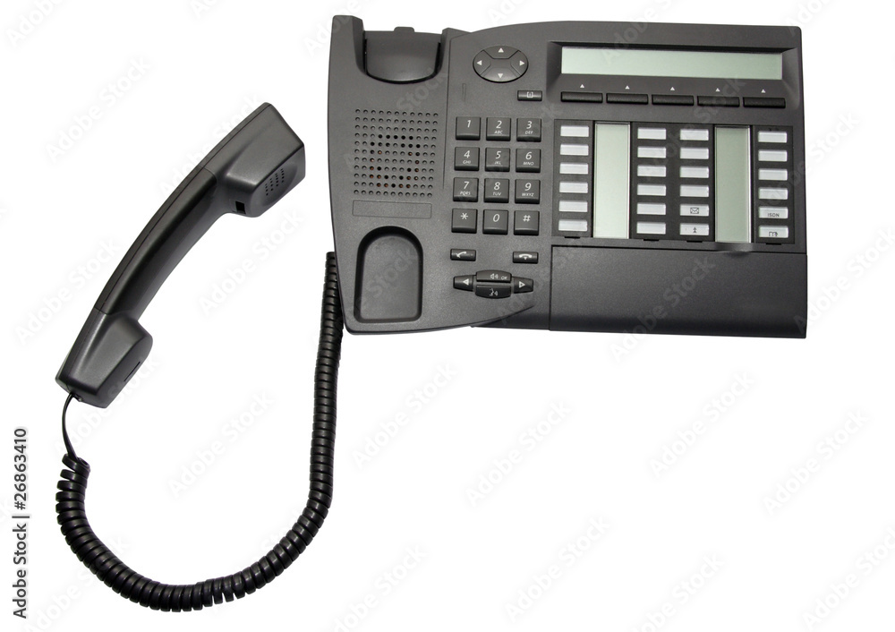 Office phone on white background Office phone on white background