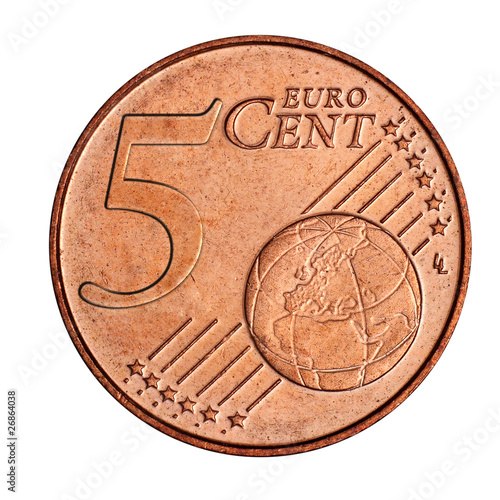 A collage of  5 euro cent coin