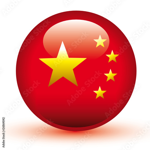 Chinese Flag Ball Vector 3D