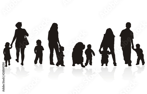 silhouette of little and big