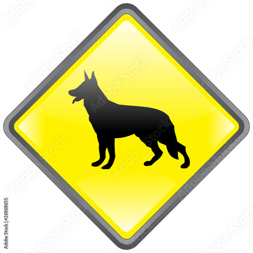 "BEWARE OF THE DOG" Sign (warning danger guard German Shepherd)