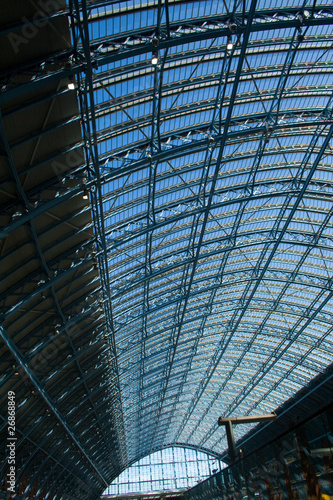 Famous glass roof of St Pancras International station