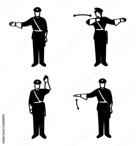 POLICEMAN SILHOUETTES (police officer sign signpost traffic cop)