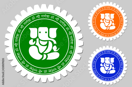 Lord Ganesha Sign Labels