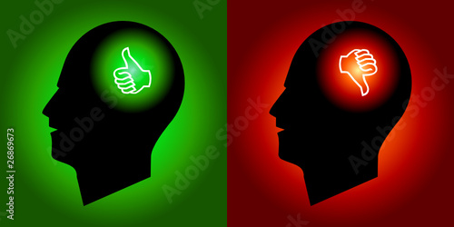 Thumbs Up & Down Signs in Human Heads
