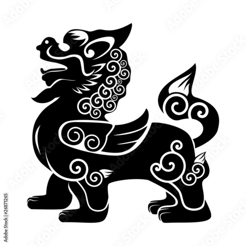 chinese kylin vector silhouette