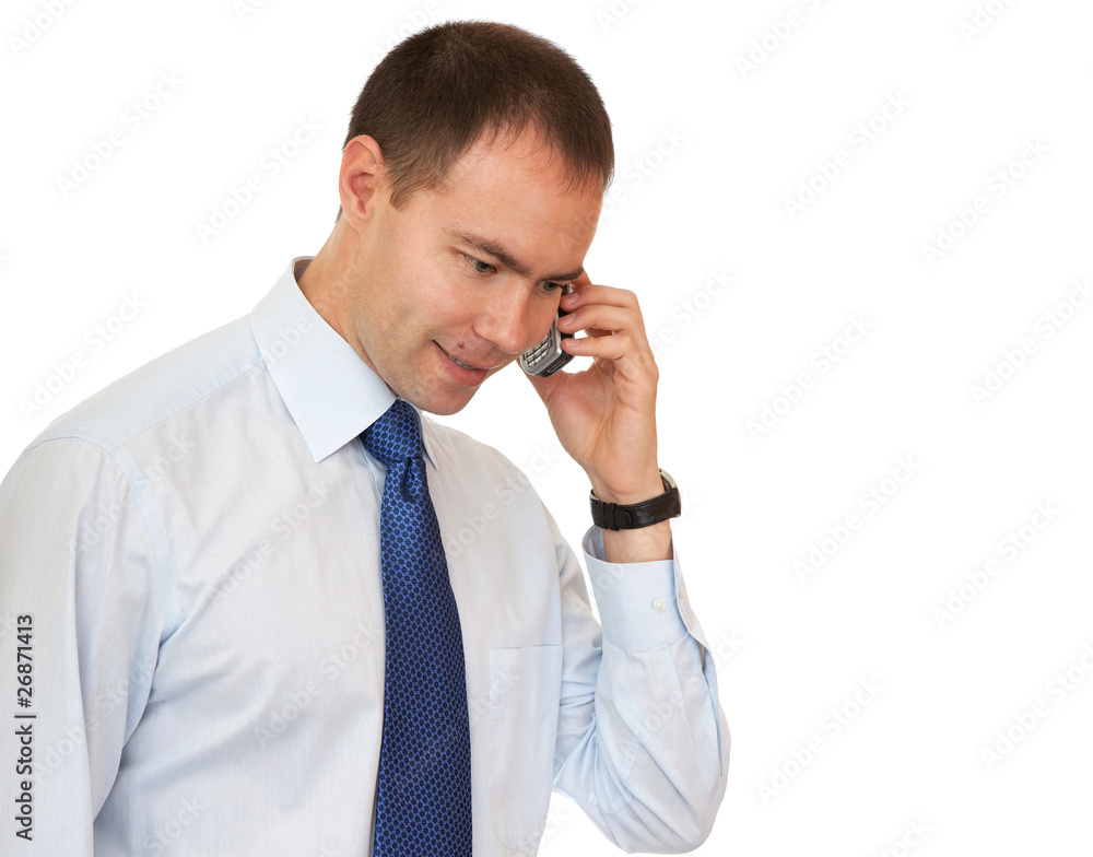 Man talking on a mobile phone. Man talking on a mobile phone.