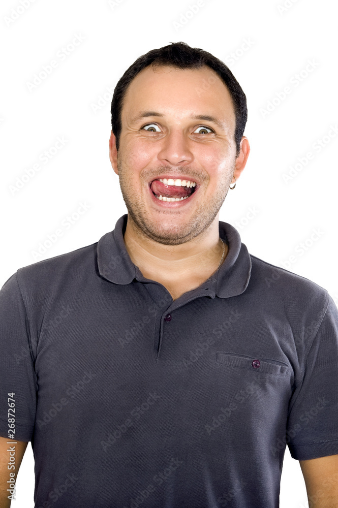 young man with a funny expression young man with a funny expression