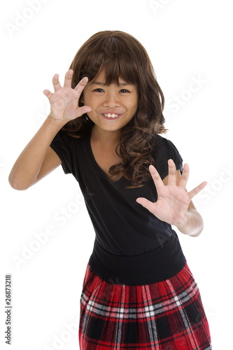cute girl acting like a cat