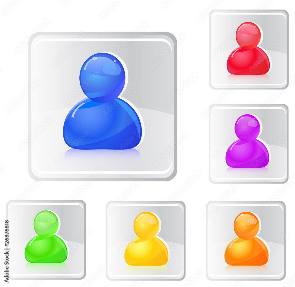 Colored people icon set. Illustration isolated on white Colored people icon set. Illustration isolated on white