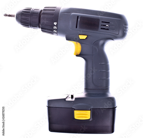 Akkuschrauber - schattenfrei isoliert über weiß