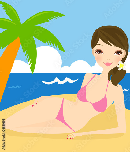 girl on beach