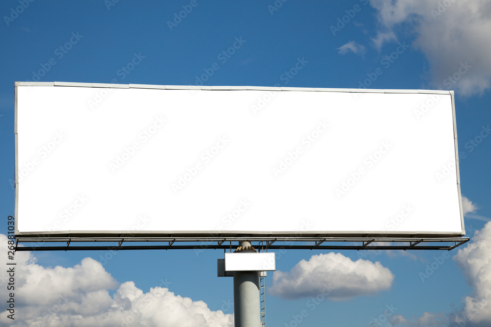 Huge blank billboard against blue sky for your advertisement Huge blank billboard against blue sky for your advertisement
