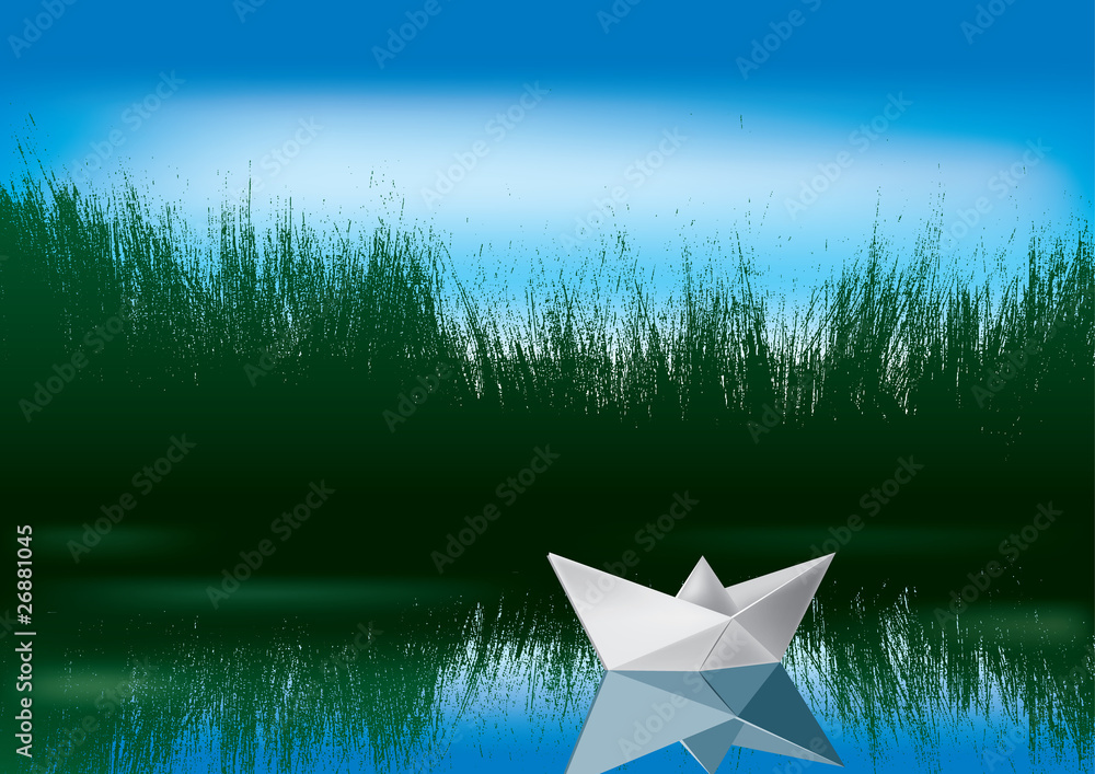 paper boat on the water